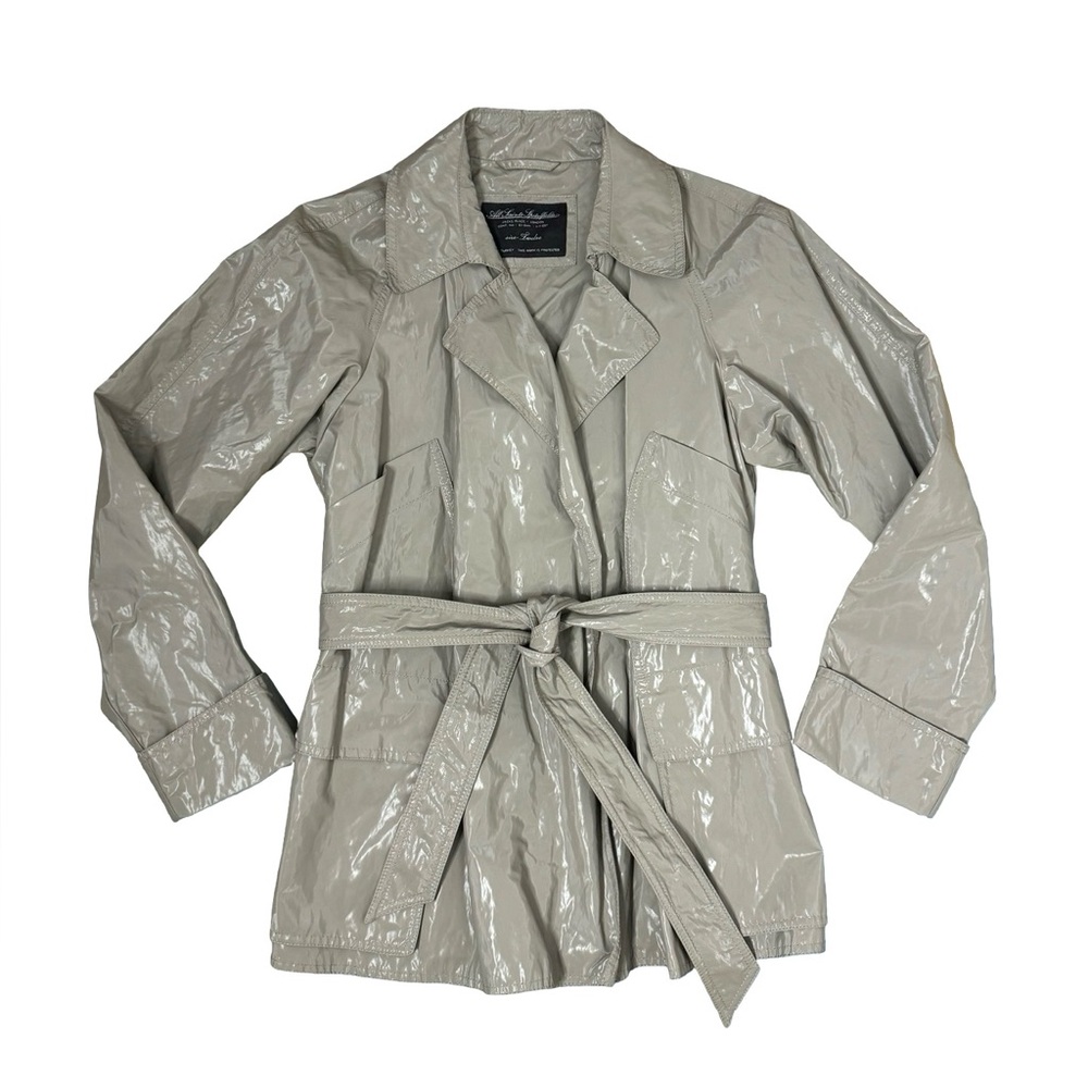Allsaints | Chelsea Mac Glossy Sage Green Belted Rain Jacket 12